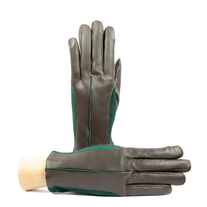 Men' nappa leather gloves with elastic suede inserts