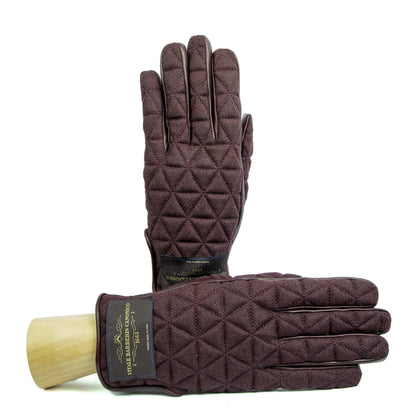 Quilted fabric and nappa leather gloves