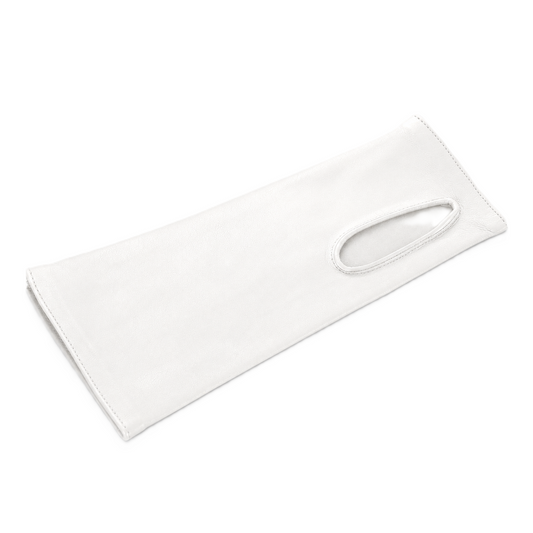 Women's fingerless nappa sleeve - White 2