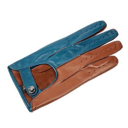 Men's bicolor driving gloves in soft nappa leather
