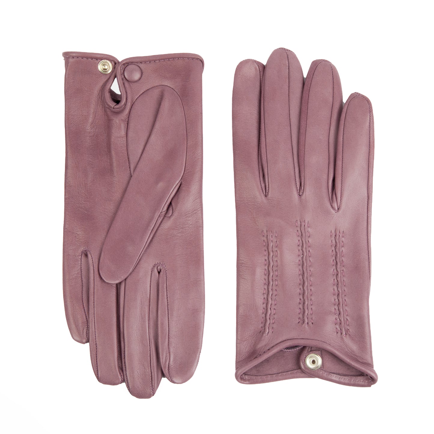 Women's unlined grey pink spring gloves