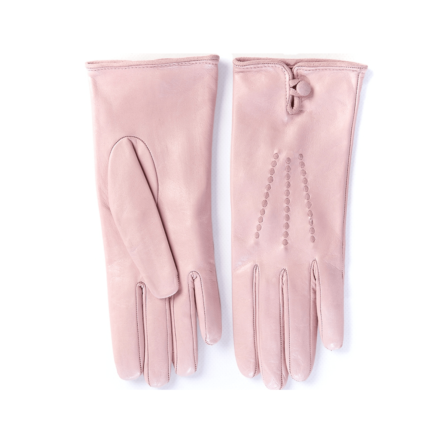 Women's silk lined gloves in soft real leather of color pale rose