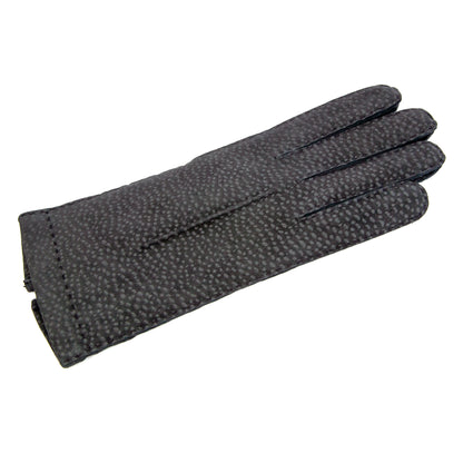 Woman's grey carpincho gloves entirely hand-sewn cashmere lined
