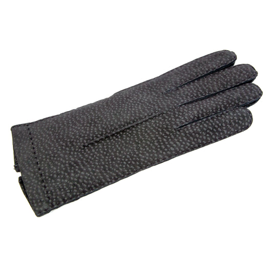 Woman's grey carpincho gloves entirely hand-sewn cashmere lined