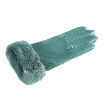 Women's giada nappa leather gloves with faux fur