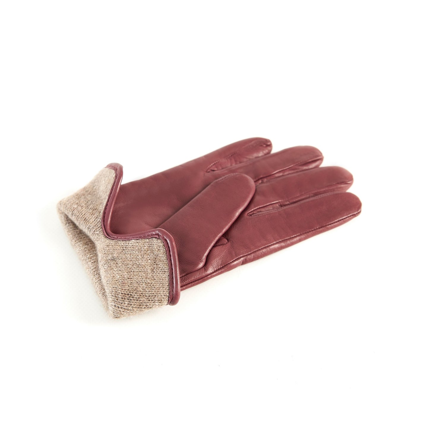 Women’s basic begonia soft nappa leather gloves with palm opening and mix cashmere lining