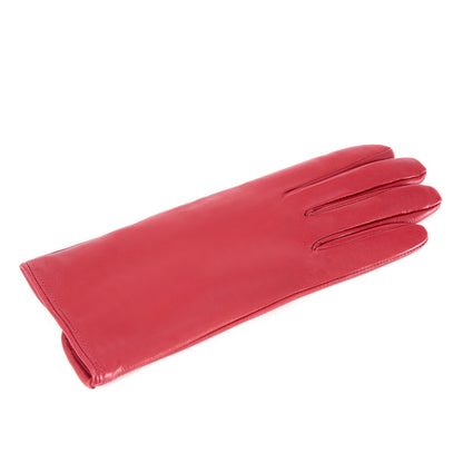 Women’s basic rum soft nappa leather gloves with palm opening and mix cashmere lining