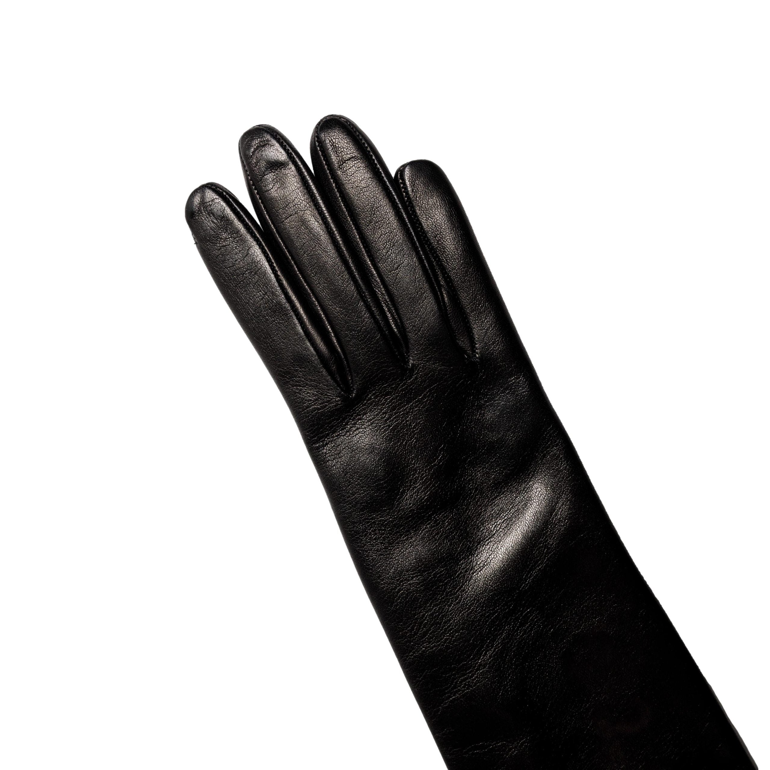 Womens lined deals black leather gloves