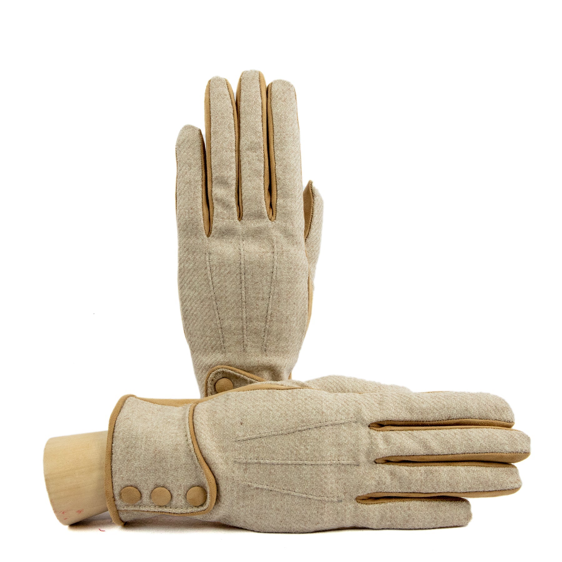 Bespoke Women's nappa leather gloves with Vitale Barberis Canonico wool top