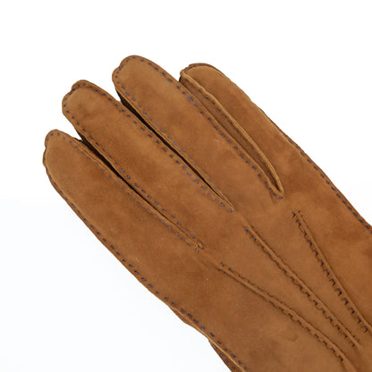 Men's suede leather gloves cashmere lined
