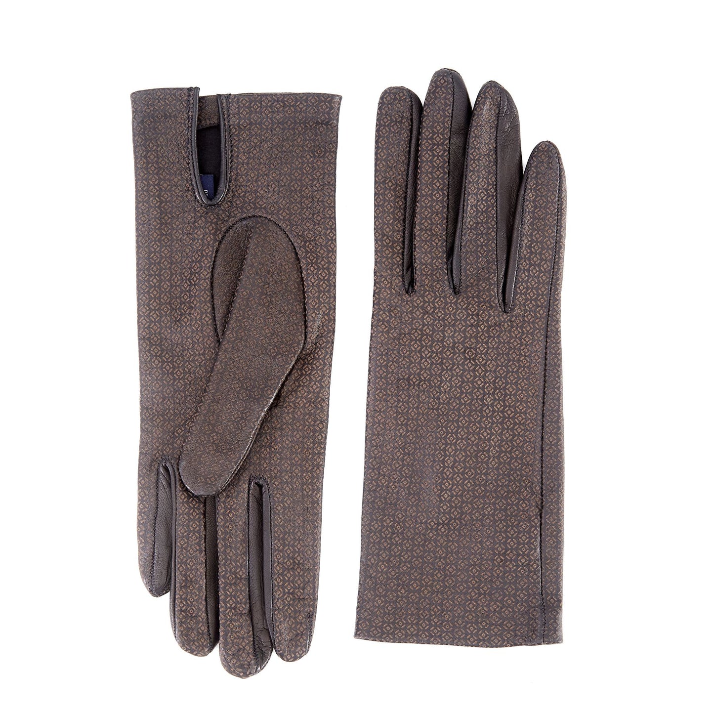 Women's unlined black nappa leather gloves with all over laser cut detail