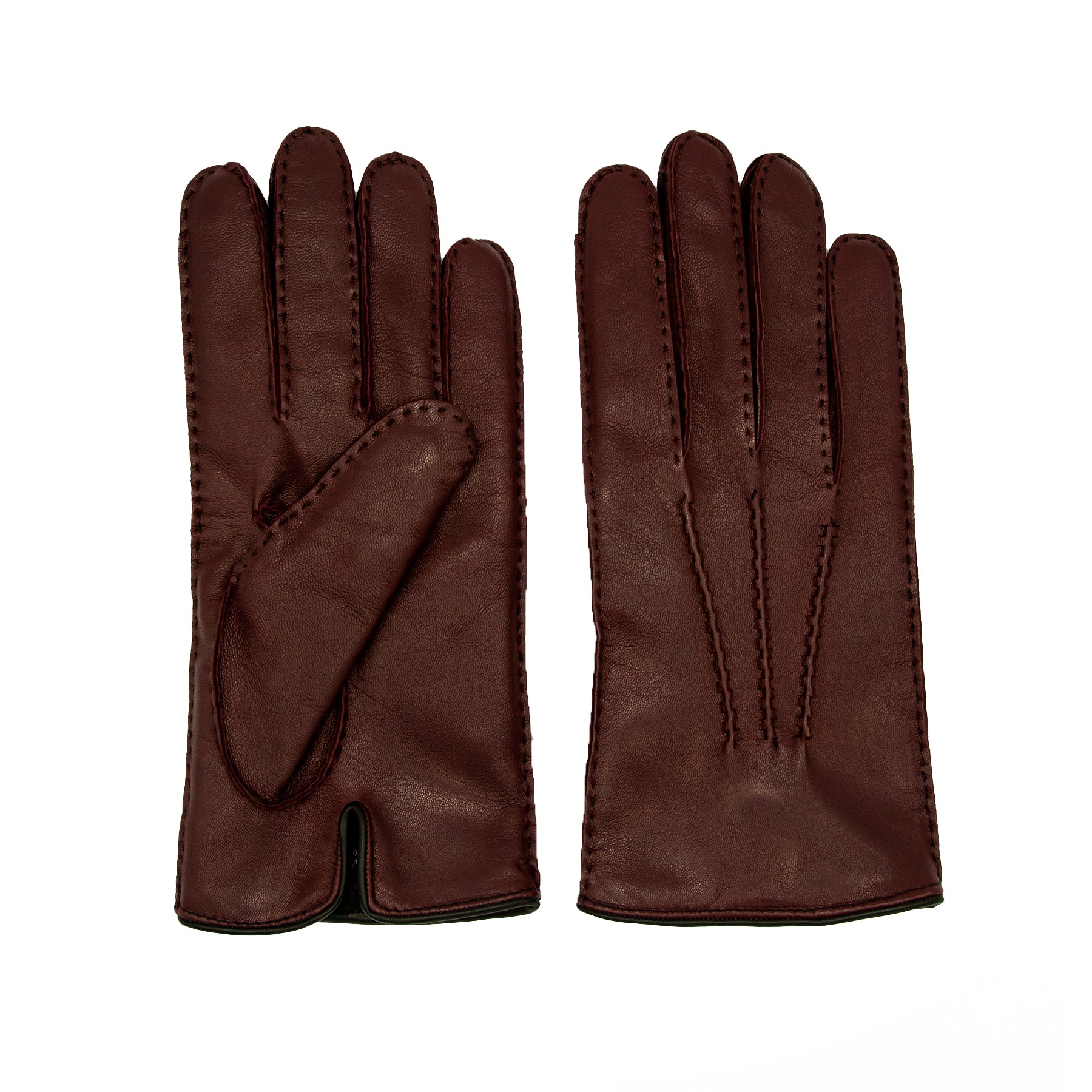 Burgunderrote chromfreie Nappa-Handschuhe