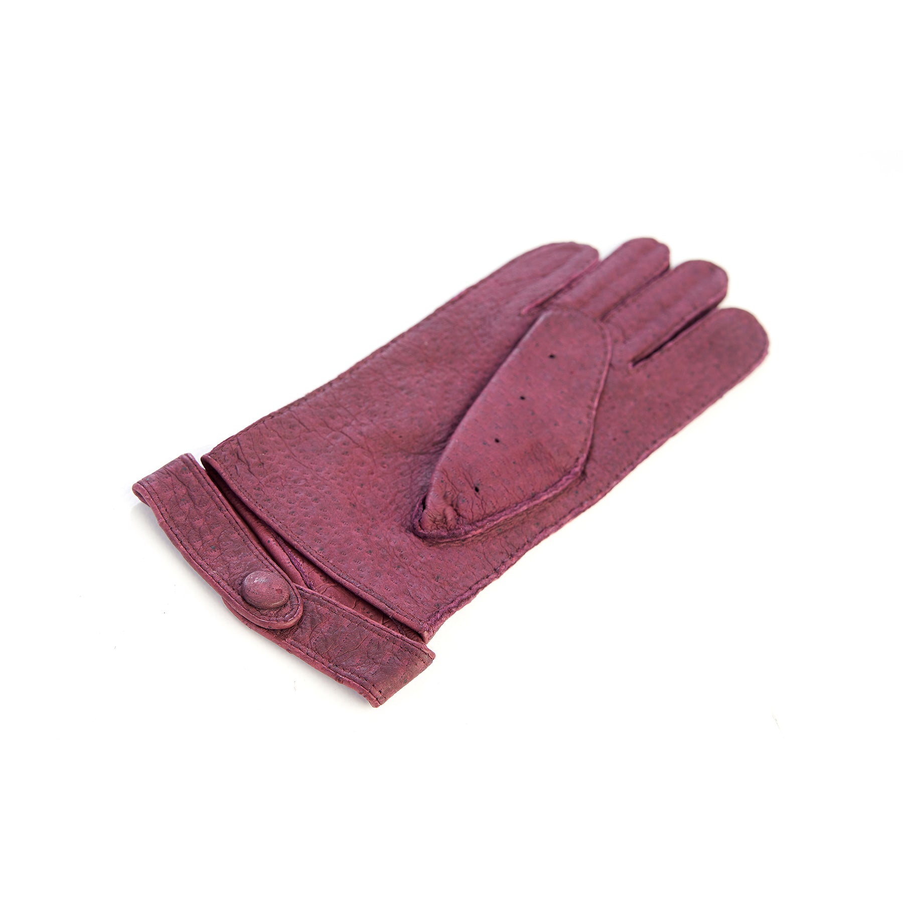 Women's hand-stitched pecary driving gloves color bordeaux
