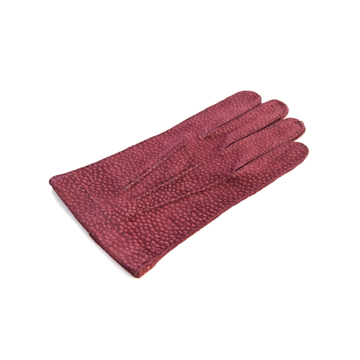 Men's hand-stitched bordeaux carpincho gloves unlined