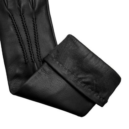 Women's pink nappa elegant gloves long to elbow and silk lined