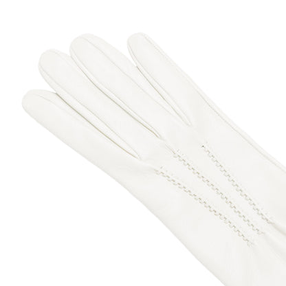 Women's pink nappa elegant gloves long to elbow and silk lined