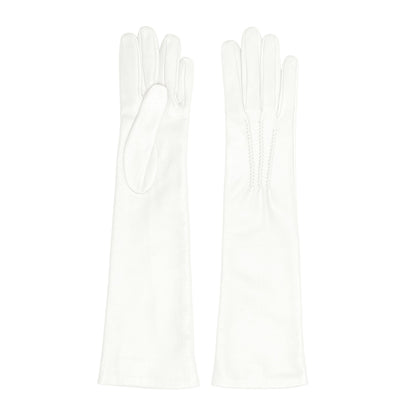 Women's pink nappa elegant gloves long to elbow and silk lined