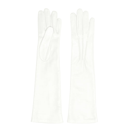 Women's pink nappa elegant gloves long to elbow and silk lined