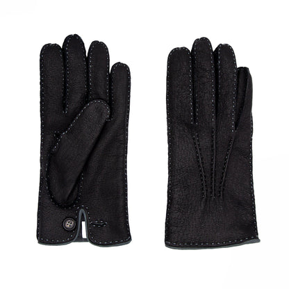 Men's cork peccary leather gloves cashmere lined