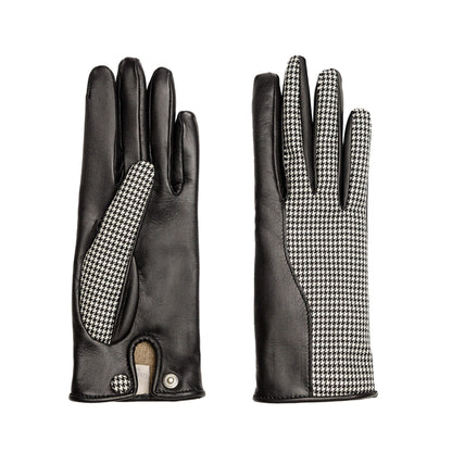 Nettuno: touchscreen leather gloves with a shower-proof suede top