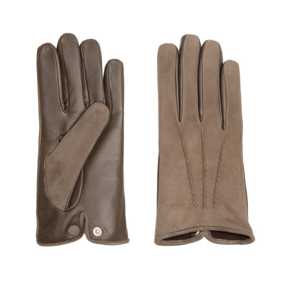 Nettuno: touchscreen leather gloves with a shower-proof suede top