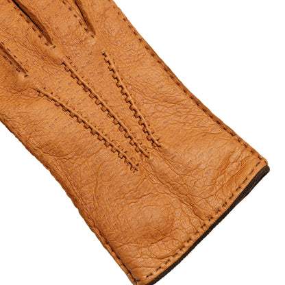 Men's cork peccary leather gloves cashmere lined