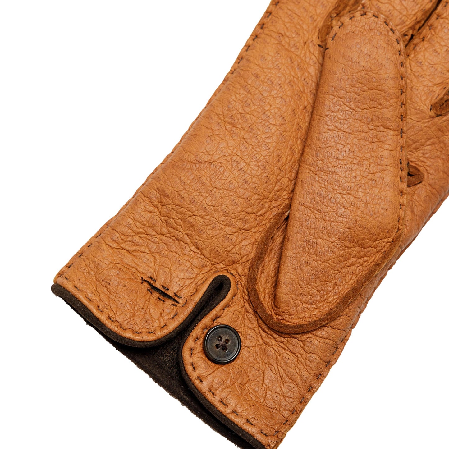 Men's cork peccary leather gloves cashmere lined