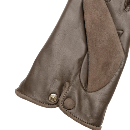 Nettuno: touchscreen leather gloves with a shower-proof suede top