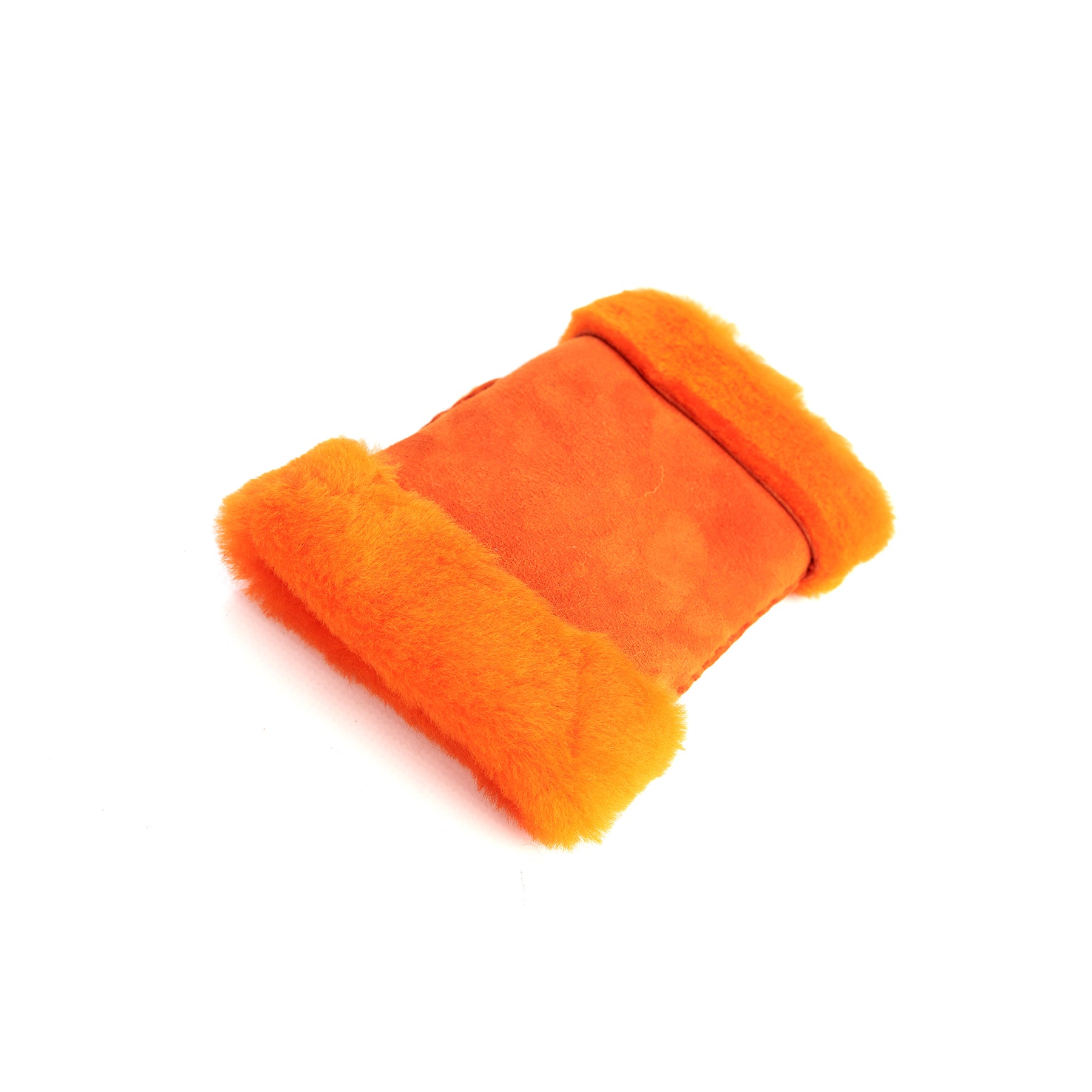 Women's lambskin fingerless in fluo orange color