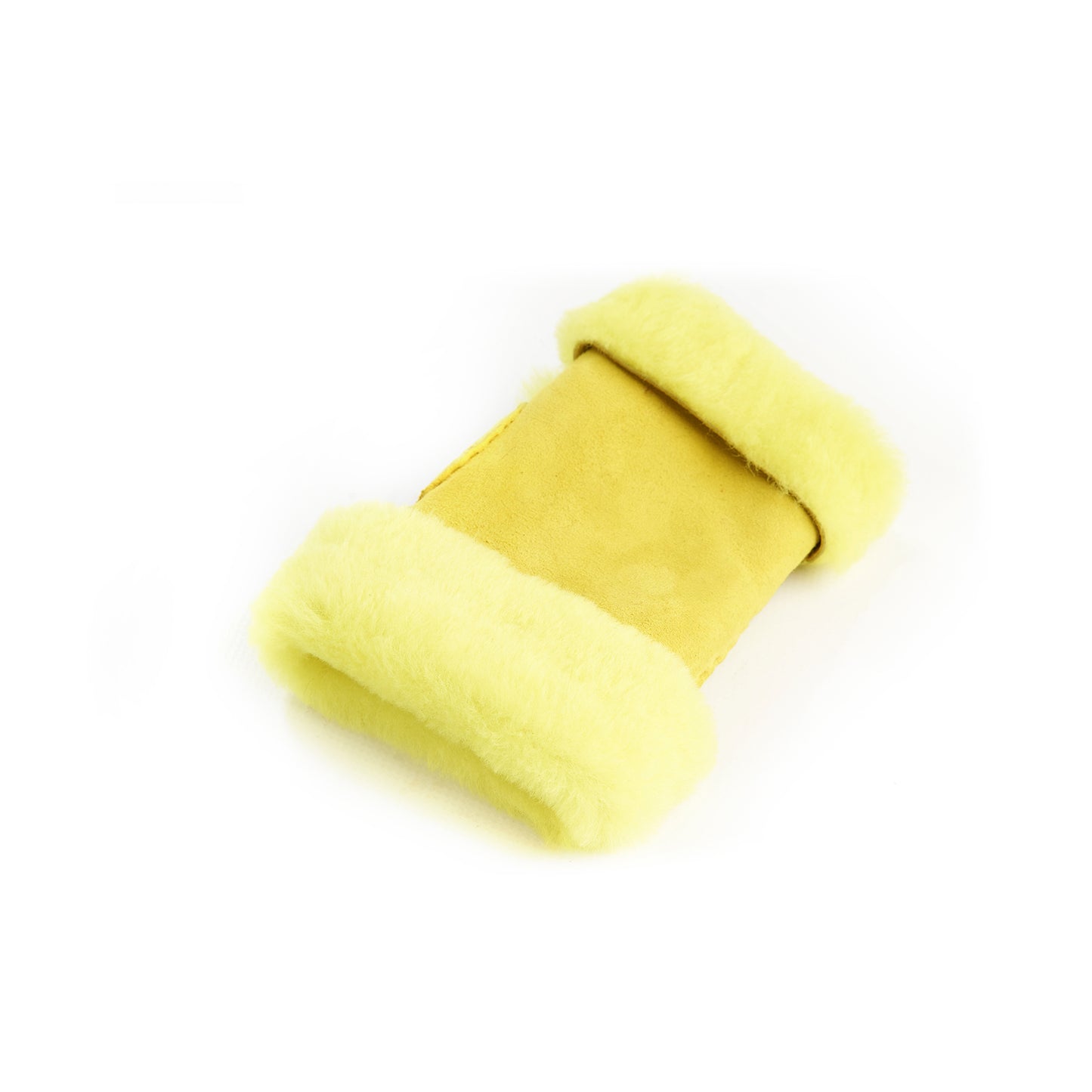 Women's lambskin fingerless in fluo yellow color