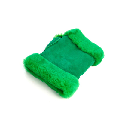 Women's lambskin fingerless in fluo green color