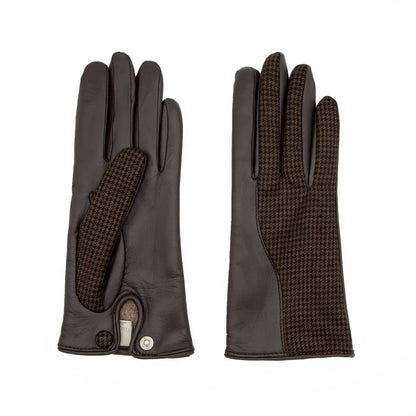 Nettuno: touchscreen leather gloves with a shower-proof suede top