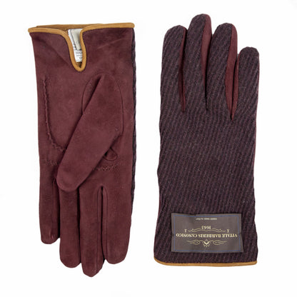 Men's suede leather gloves with Vitale Barberis Canonico wool top