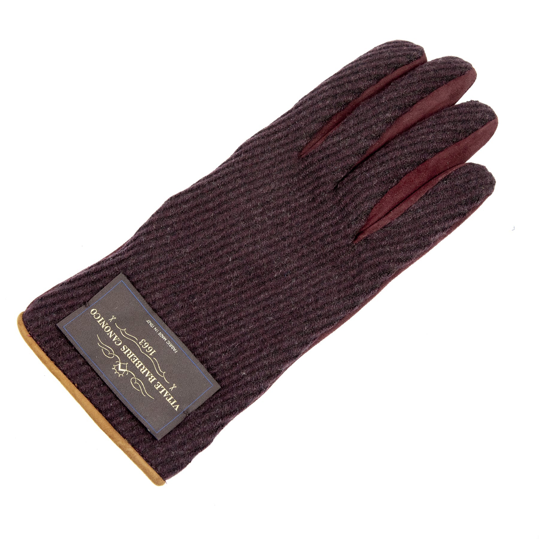 Men's suede leather gloves with Vitale Barberis Canonico wool top