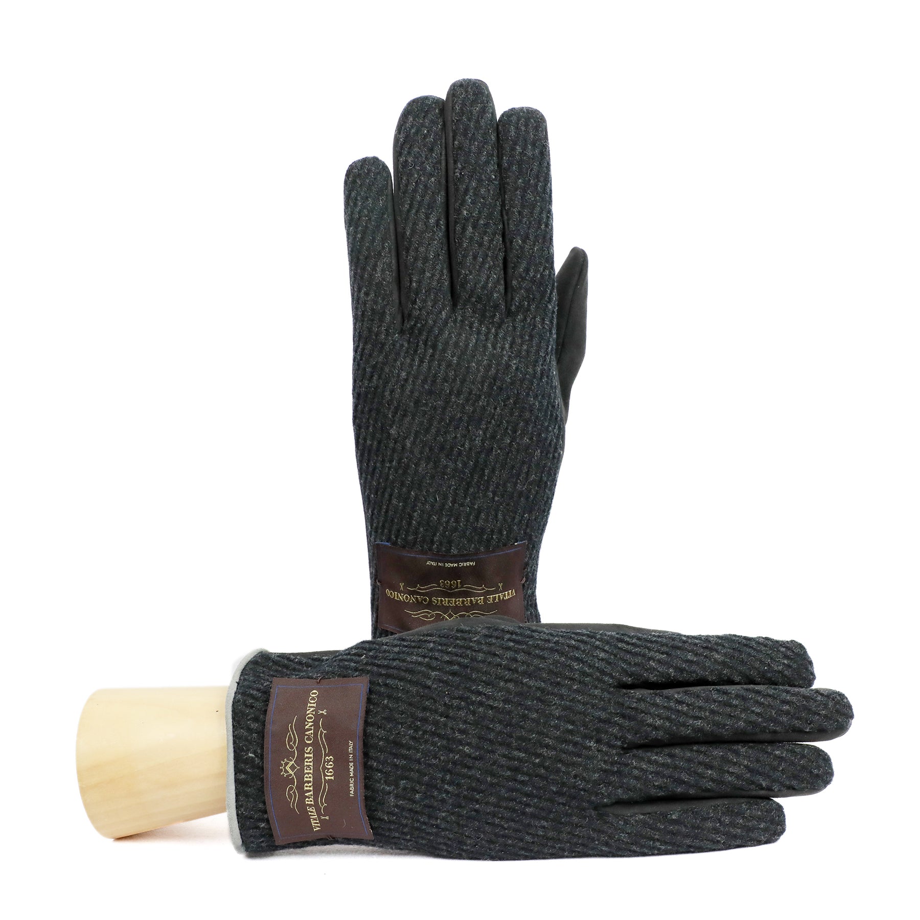 Men's suede leather gloves with Vitale Barberis Canonico wool top