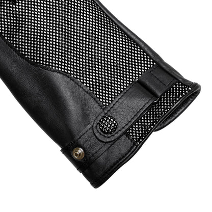 Men's nappa leather and Holland&Sherry wool gloves with strap and cashmere lined