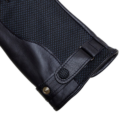 Men's nappa leather and Holland&amp;Sherry wool gloves with strap and cashmere lined