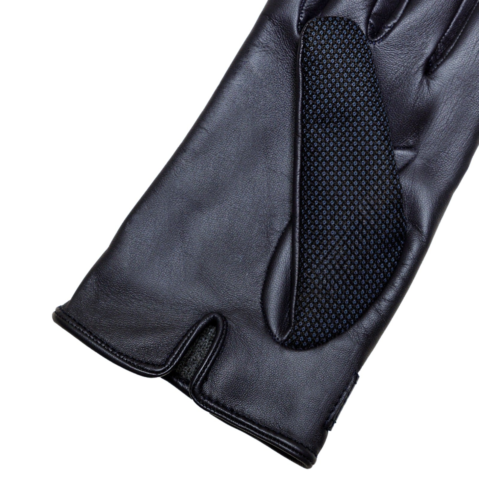 Men's nappa leather and Holland&amp;Sherry wool gloves with strap and cashmere lined