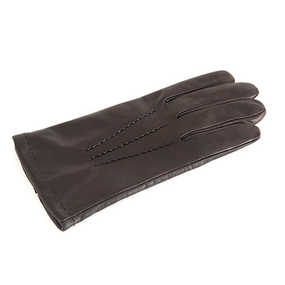 Men's black nappa leather gloves and touchscreen palm