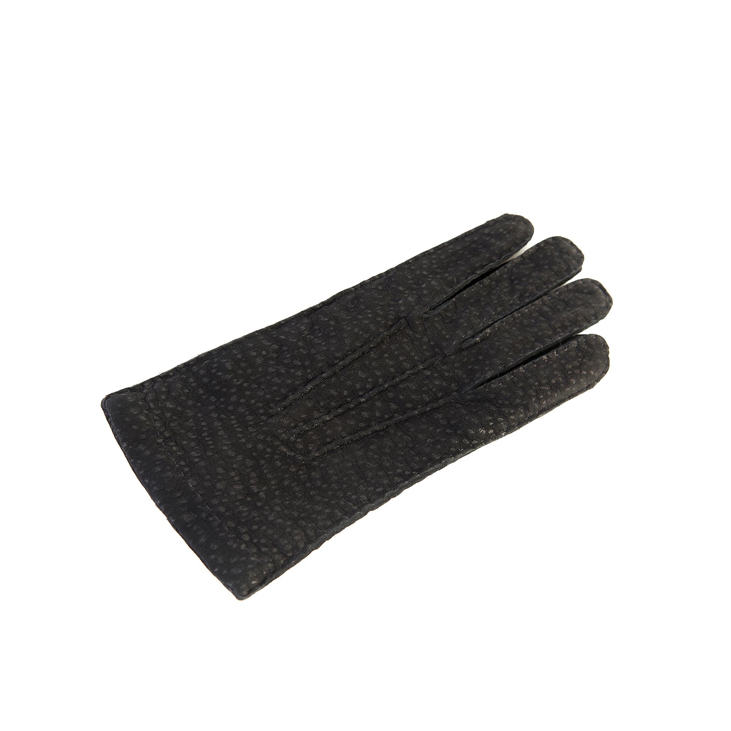 Men's hand-stitched black carpincho gloves cashmere lined