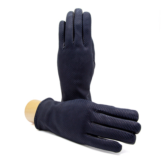 Men's black printed and touchscreen nappa leather gloves and cashmere lining